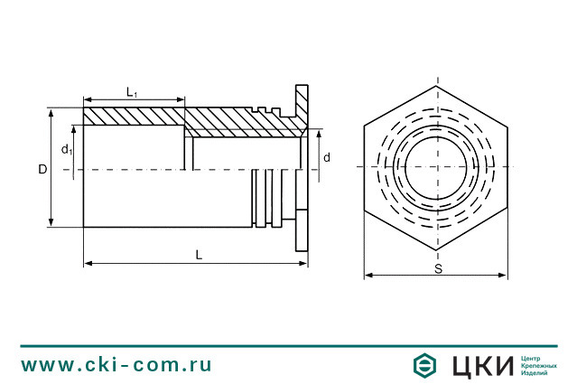 Втулка SO запрессовочная чертеж