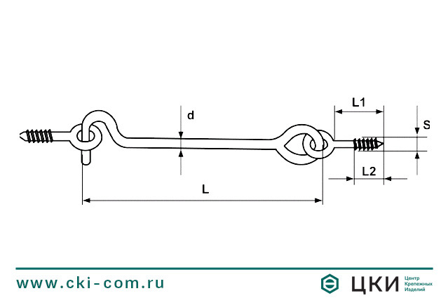 Крючок дверной (чертеж)