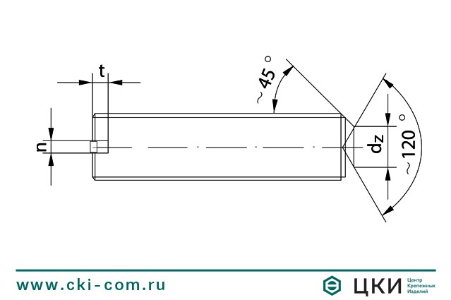 Винт DIN 438 (аналог ISO 7436) чертёж ГК ЦКИ