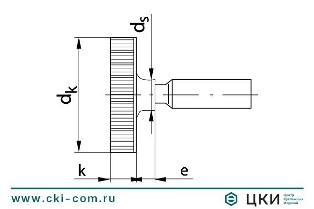Винт DIN 653 с накаткой чертёж ГК ЦКИ