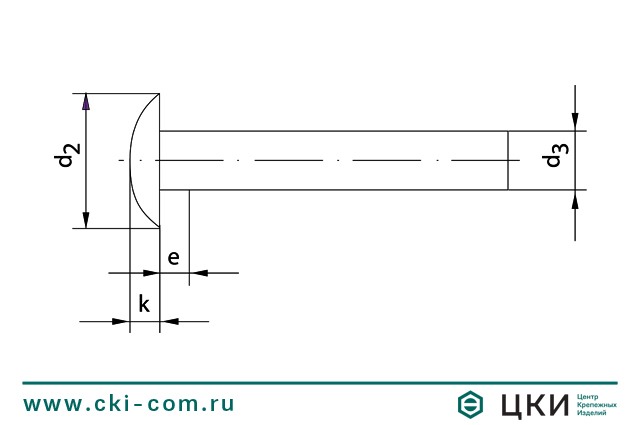 Заклепка забивная чертёж DIN 674