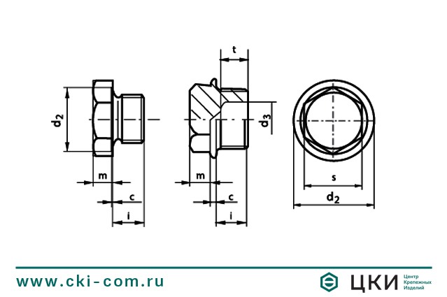 Пробка цилиндрическая DIN 7604 чертёж ГК ЦКИ
