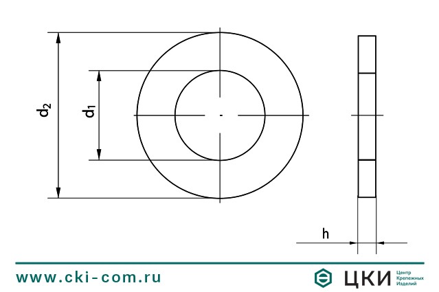 Шайба ~ DIN125A  чертеж ГК ЦКИ
