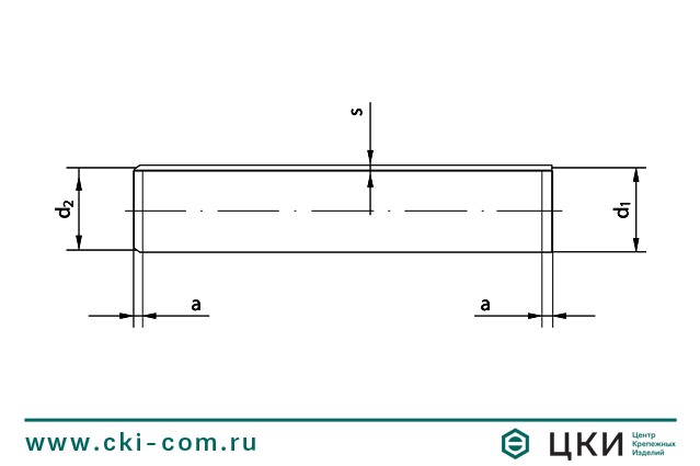Штифт спиральный DIN 7344 чертеж