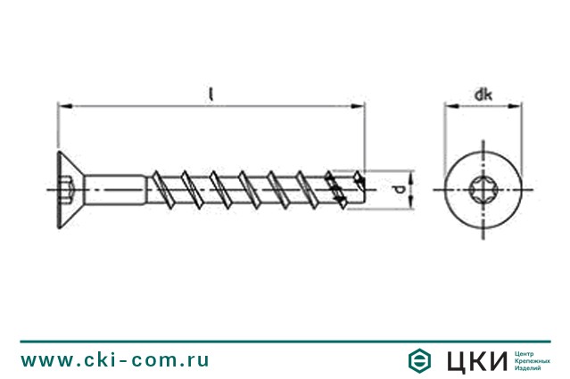 Шуруп по бетону арт.9001 (чертеж)