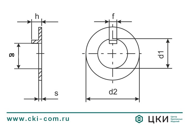 Шайба стопорная DIN 462 чертеж