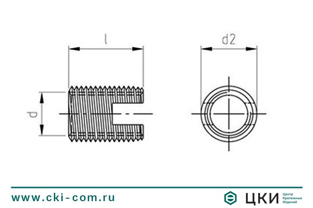 Вставка резьбовая art.9058 чертеж