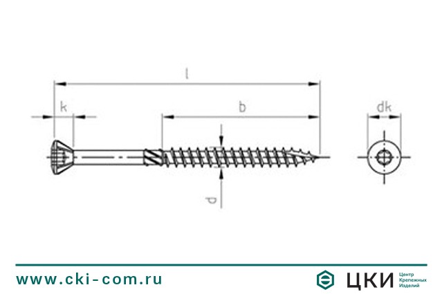 Шуруп по дереву art.9242 чертеж