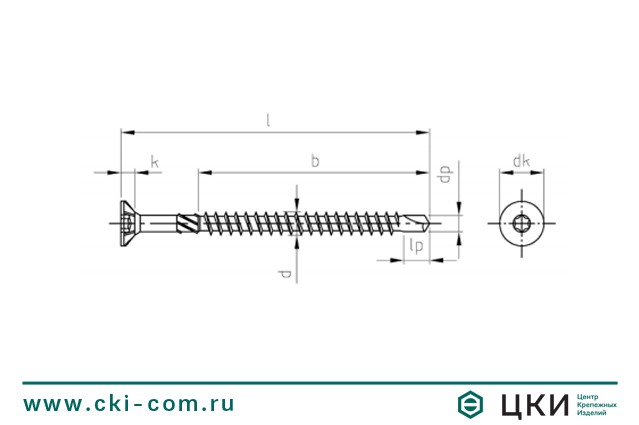 Шуруп для строительства террас art.9246 чертёж
