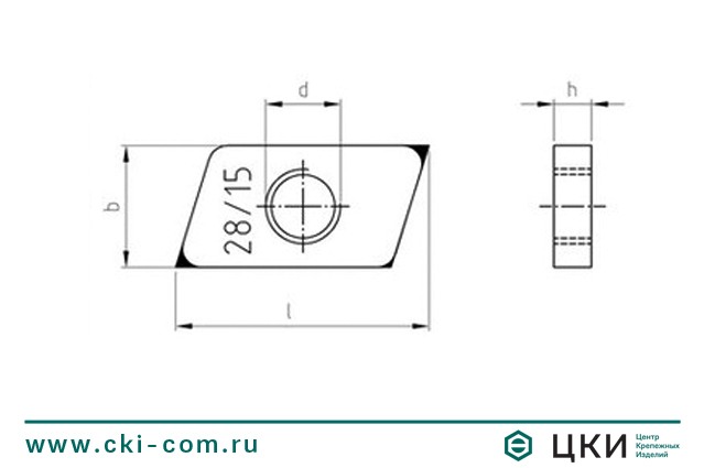 Резьбовая пластина art.9297  чертёж