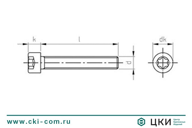 винт ISO 14579 чертёж