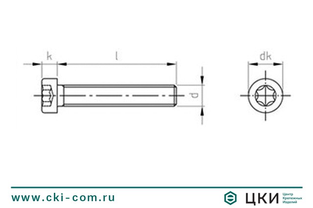 Винт ISO 14580 чертеж