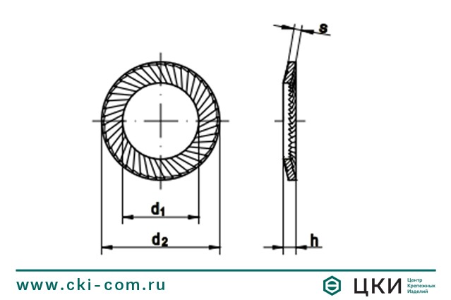  Шайба контактная SCHNORR арт.88120 чертёж