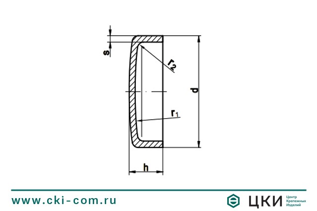 Заглушка DIN 443 уплотнительный колпачок чертёж