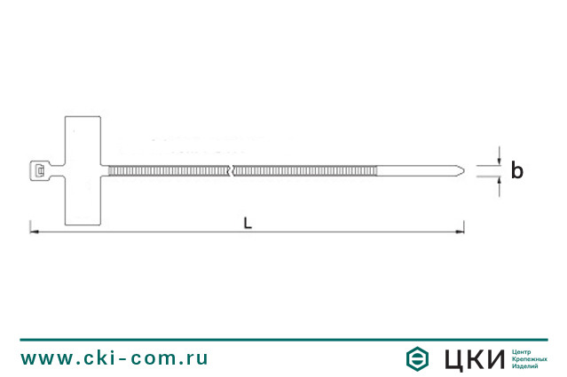 Стяжка кабельная с пластиной El-Fast чертёж