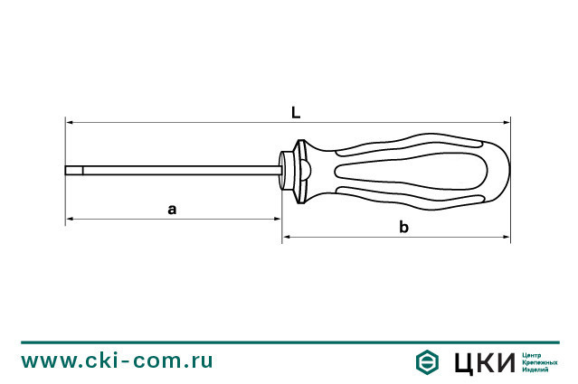 Отвёртка Felo с шестигранным жалом (чертёж)