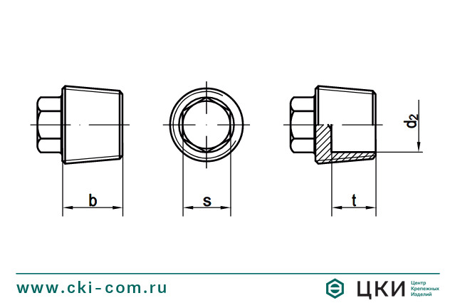 Пробка резьбовая DIN 909 чертёж