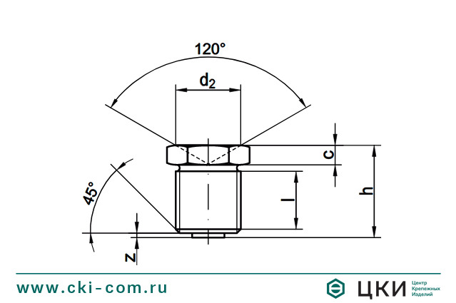 Пресс-маслёнка DIN 3405 чертёж