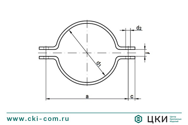Хомут трубный DIN 3567 чертёж