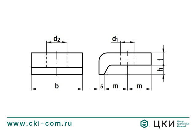 Пластина зажимная для труб DIN 3568 чертёж