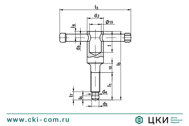 Винт воротковый DIN 6306 чертёж