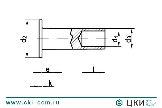 Заклепка забивная DIN 7338 тип В (полупустотелая)