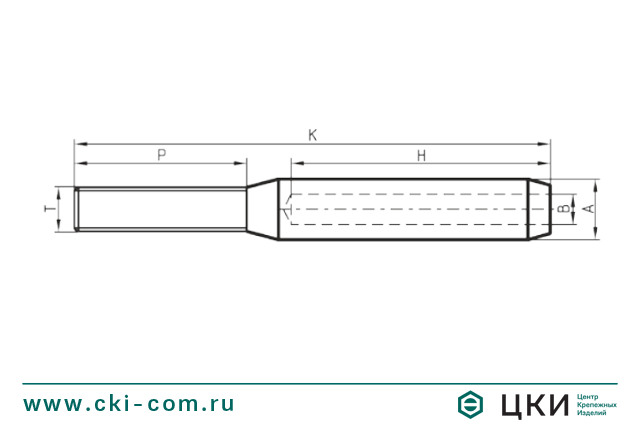 Обжимной наконечник троса STTT-R резьбовой чертеж