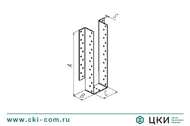 Опора бруса открытая высокая чертёж