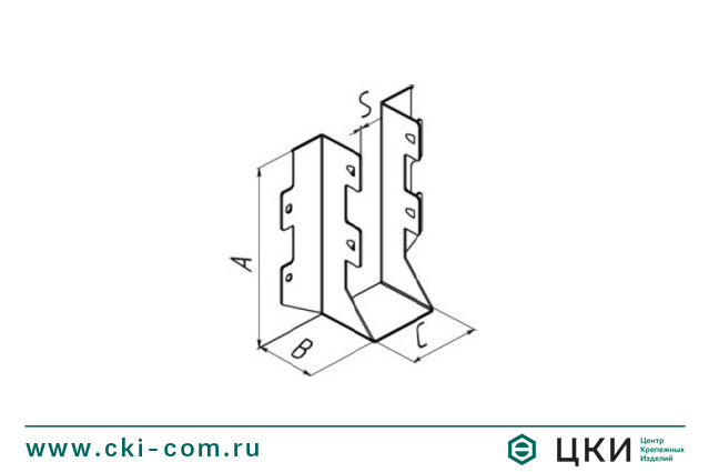 Открытая опора бруса Американка чертёж