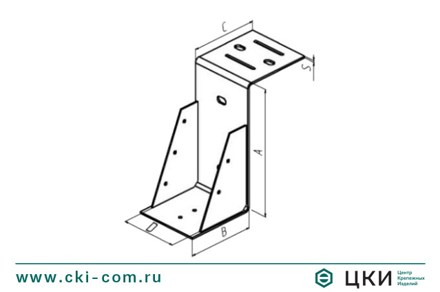 Опора бруса Карман чертеж