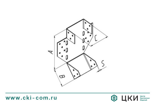 Опора бруса открытая универсальная чертеж