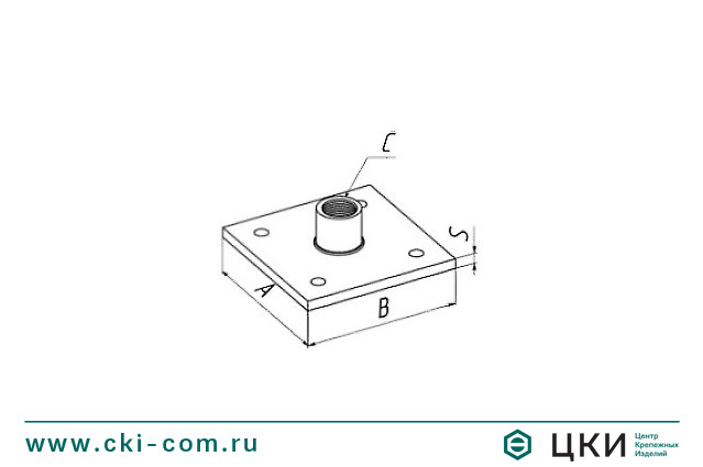 Пластина опорная облегченная подпятник чертёж