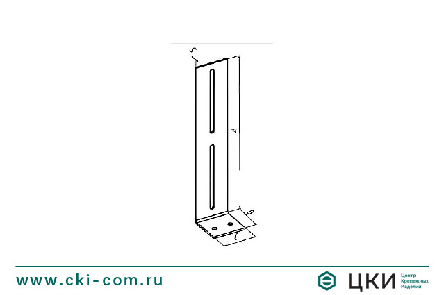 Уголок крепежный скользящий чертёж