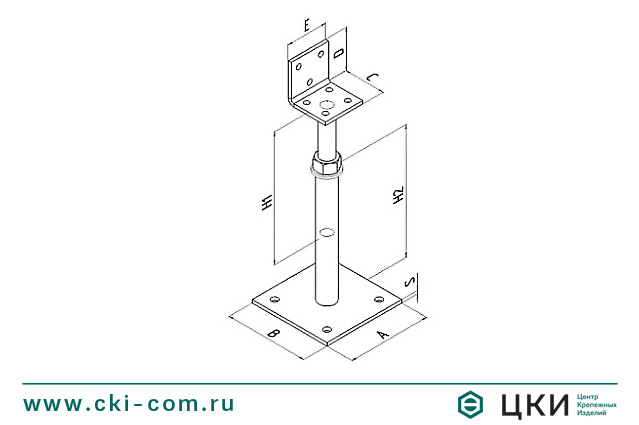 Лифт регулировочный со втулкой для террас