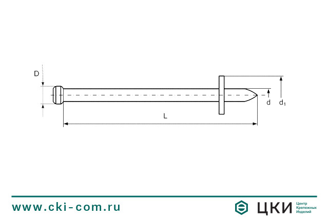дюбель-гвоздь монтажный пристрелочный (для пистолета)