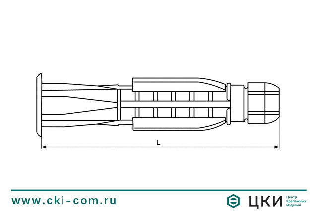 Дюбель UD универсальный KtS (чертеж)