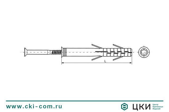 Дюбель KAT N TORX (чертёж)