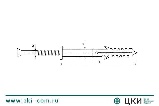 Дюбель ND-Z чертеж
