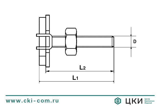 Болт FHS CLIX для монтажных шин MS чертёж