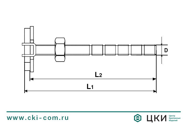 Болт FHS CLIX-N для монтажных шин MS чертёж