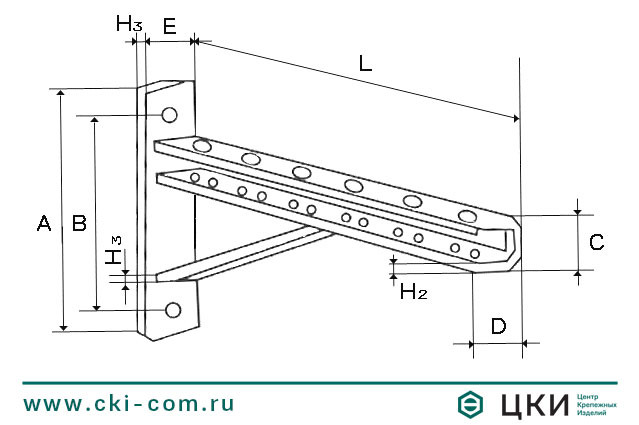 Кронштейн с опорой чертёж
