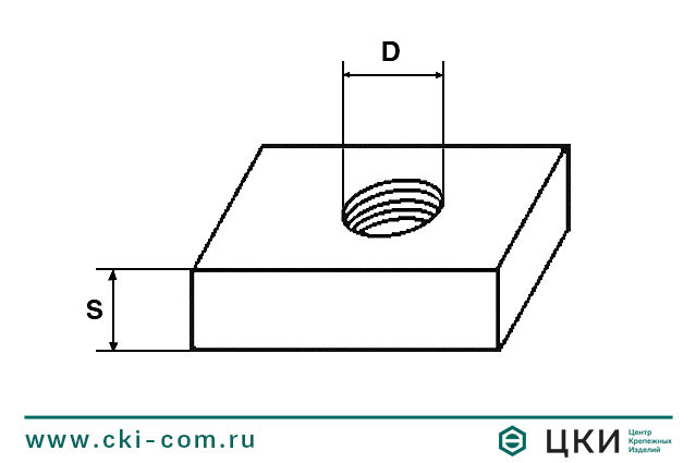 Пластина HG косоугольная резьбовая чертёж