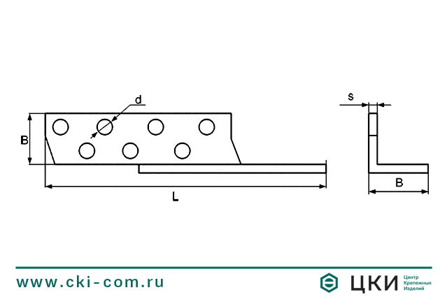 Держатель балки левый чертёж