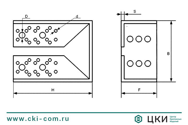 Опора бруса закрытая тип 1чертёж