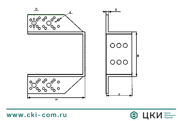 Опора бруса открытая чертёж