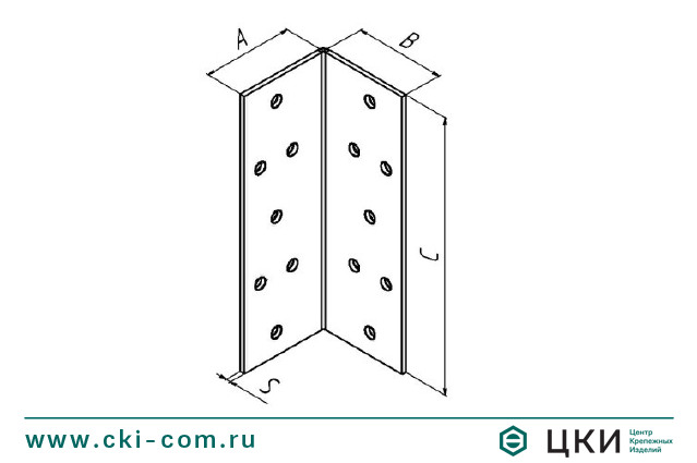 Соединитель угловой на 40 мм (уголок крепежный равносторонний)
