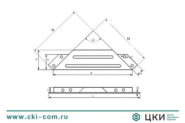Фиксатор внутреннего угла чертёж