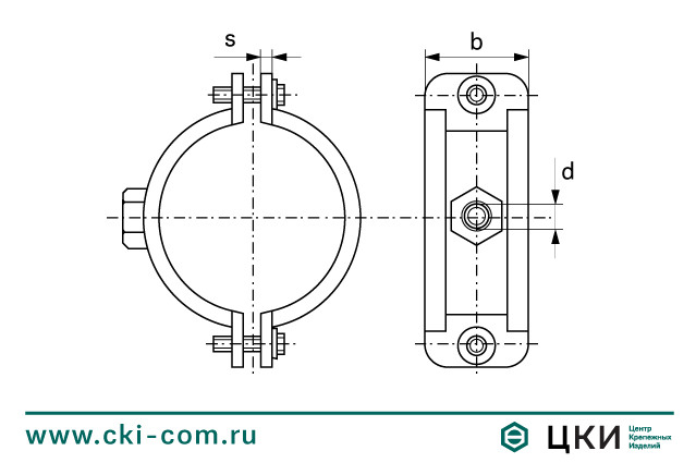 Хомут сантехнический М8 чертёж