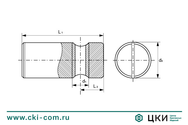 Гайка мебельная потайная (чертёж)