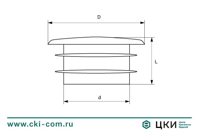 Заглушка круглая RACO внутренняя (чертёж)